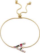 Adornia Mixed Crystal Initial Chain Bracelet