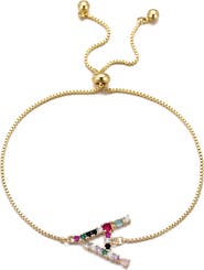 Adornia Mixed Crystal Initial Chain Bracelet