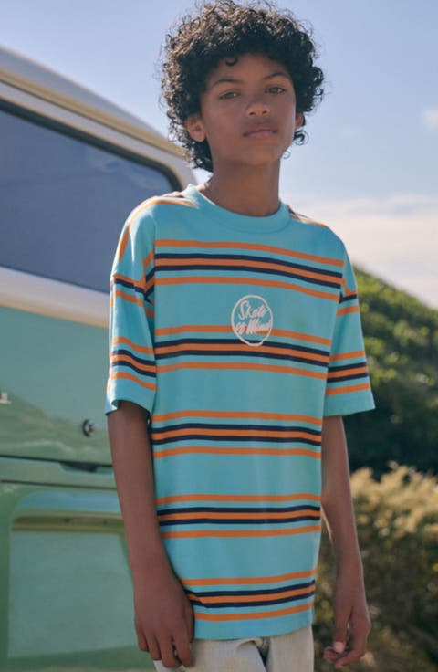 Kids' Stripe Cotton Graphic T-Shirt (Little Kid & Big Kid)