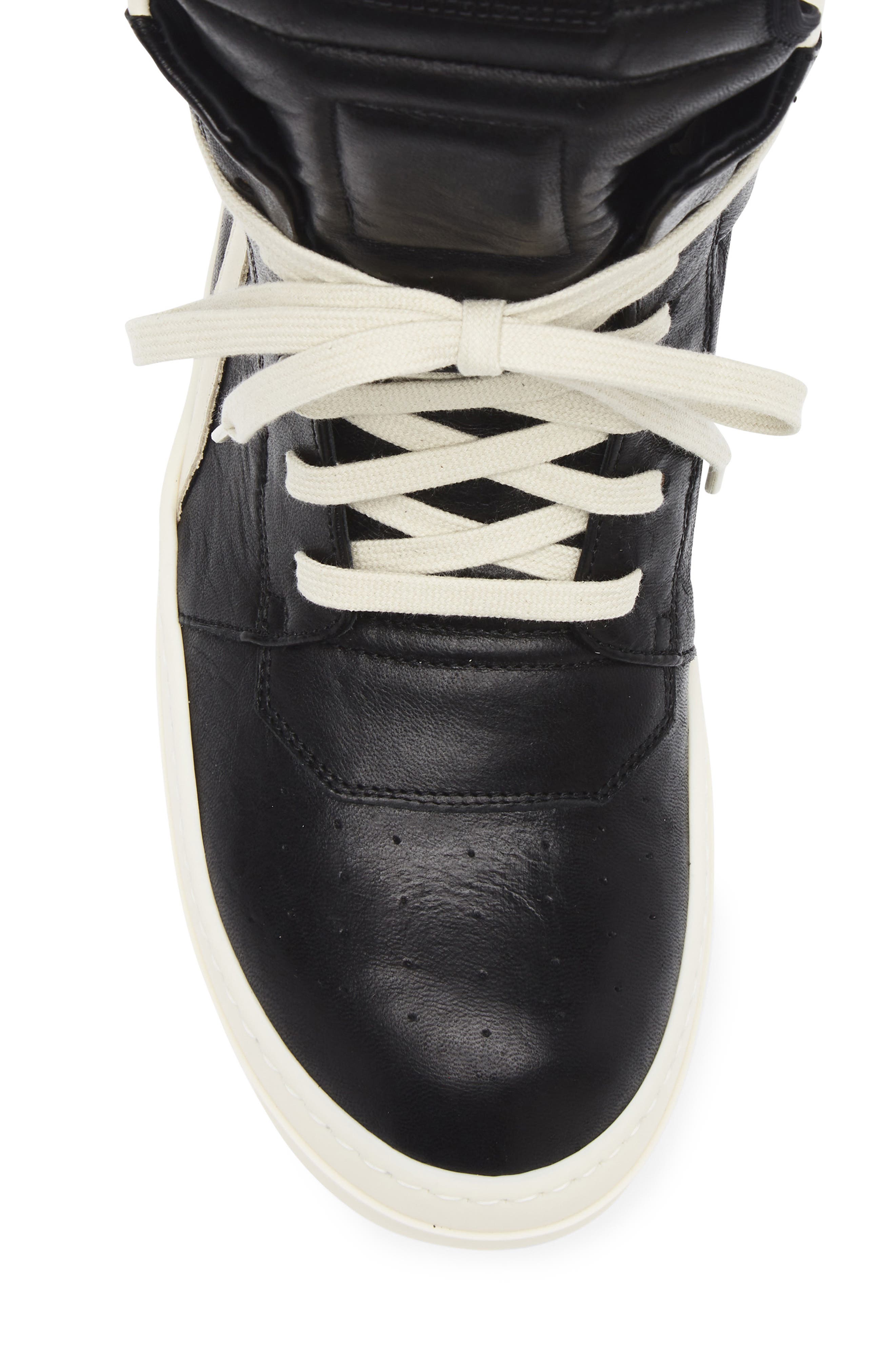 Rick Owens Geobasket High Top Sneaker, Alternate, color, Black/ Milk/ Milk