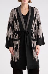 T Tahari Long Sleeve Pattern Sweater