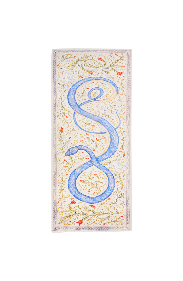 Fable England Catherine Rowe Celestial Snake Scarf, Main, color, Cream