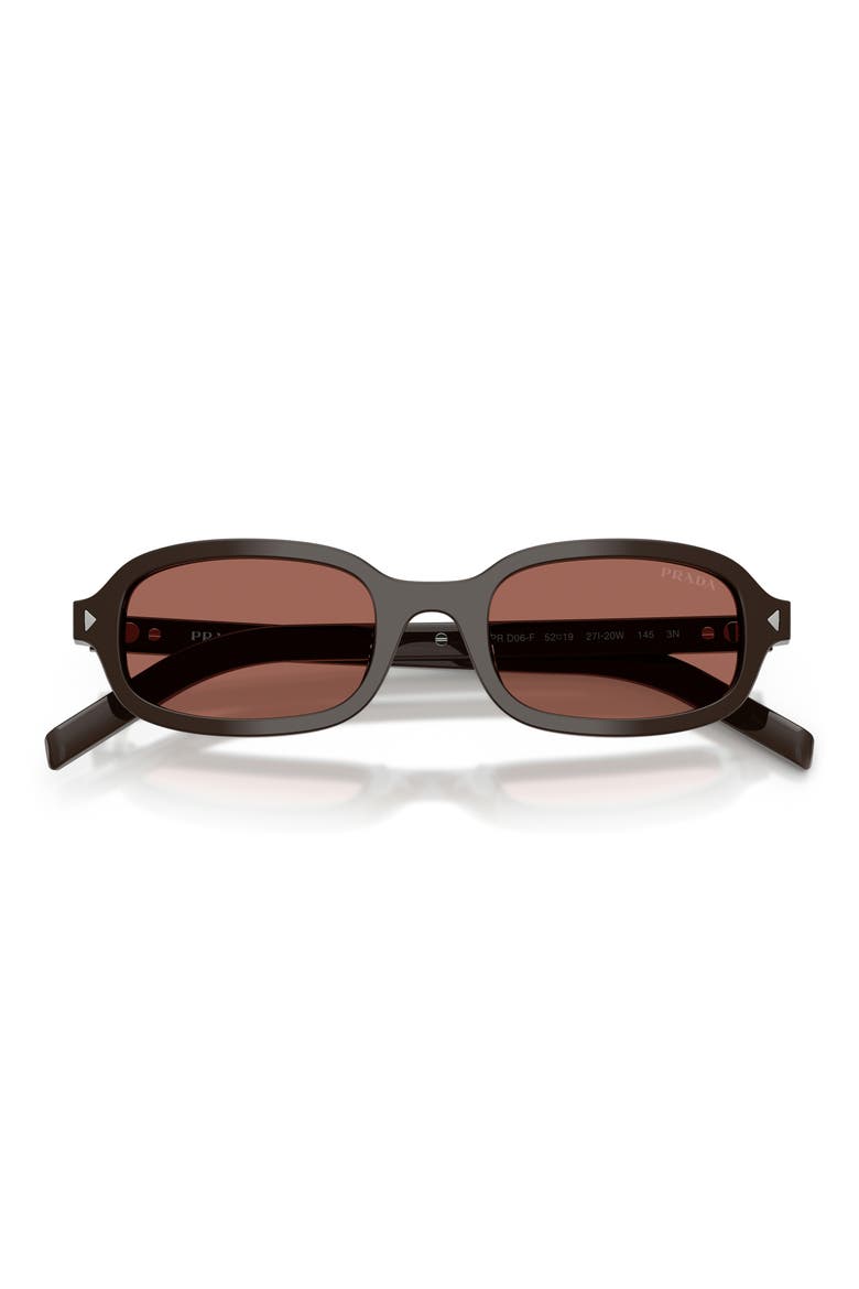 52mm Oval Sunglasses, Alternate, color, CIGAR / BROWN