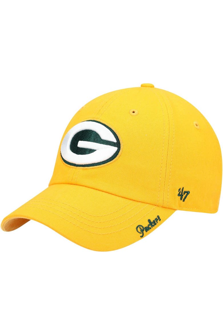 Women's '47 Gold Green Bay Packers Miata Clean Up Secondary Adjustable Hat, Main, color, Gold