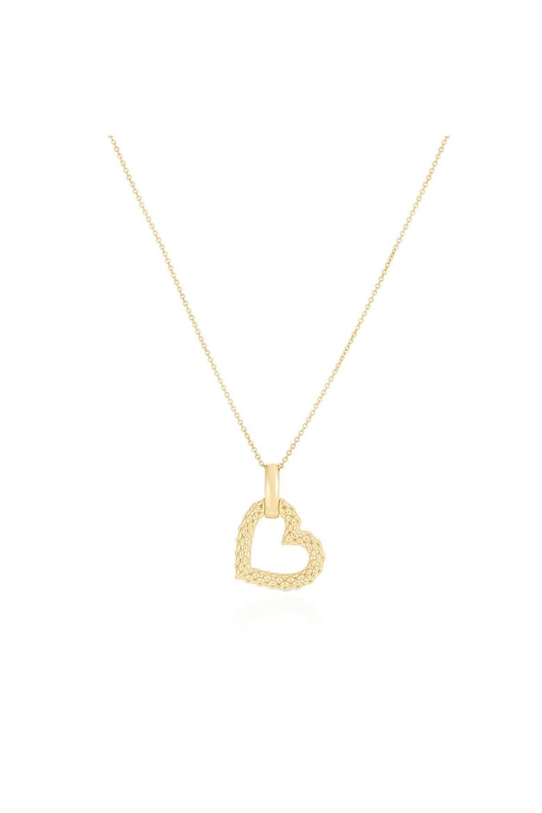 Gold Woven Open Heart Necklace, Main, color, Yellow Gold