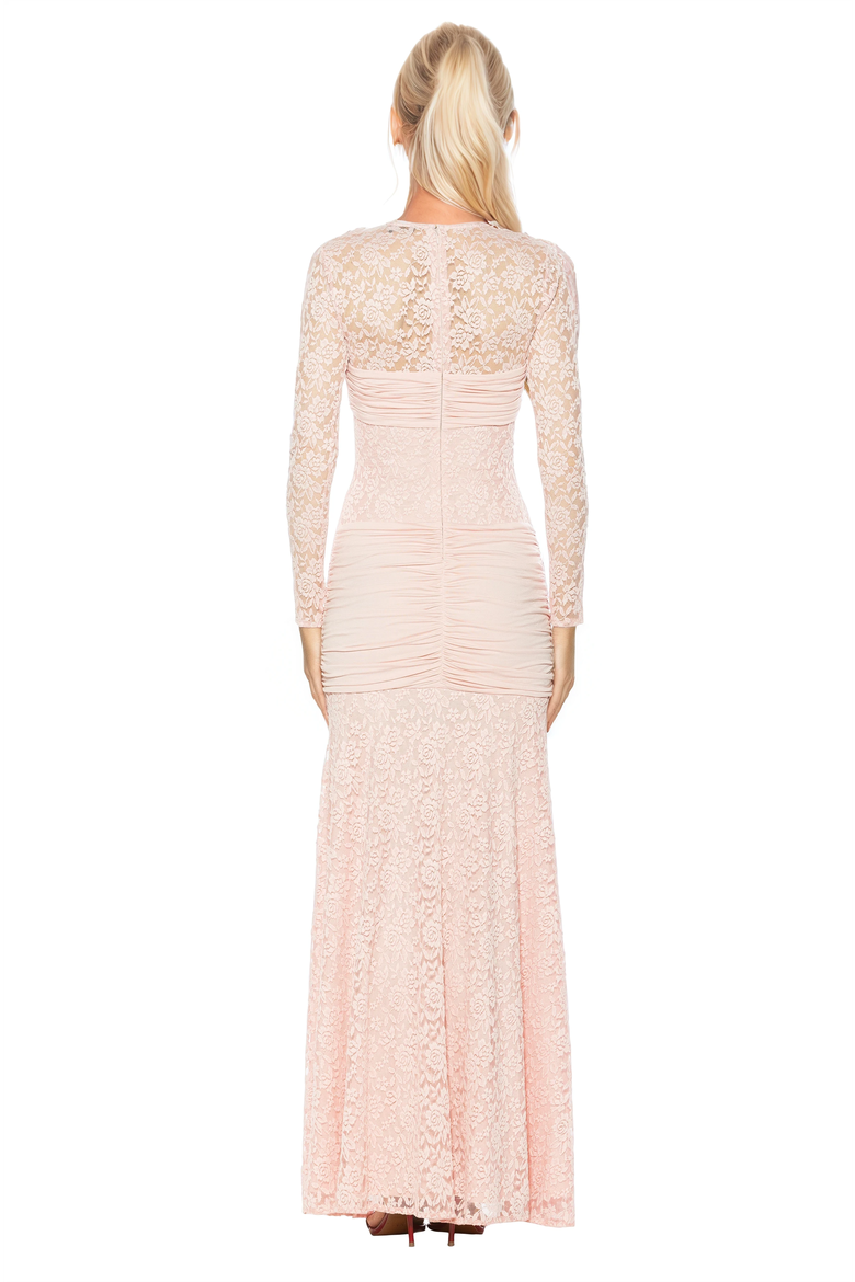 Nova Long Sleeve Ruched Dress, Alternate, color, Pink