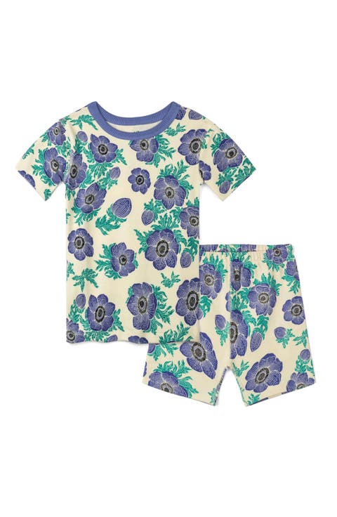 100% Organic Cotton Print Shortie Snug Fit Kids Pajamas