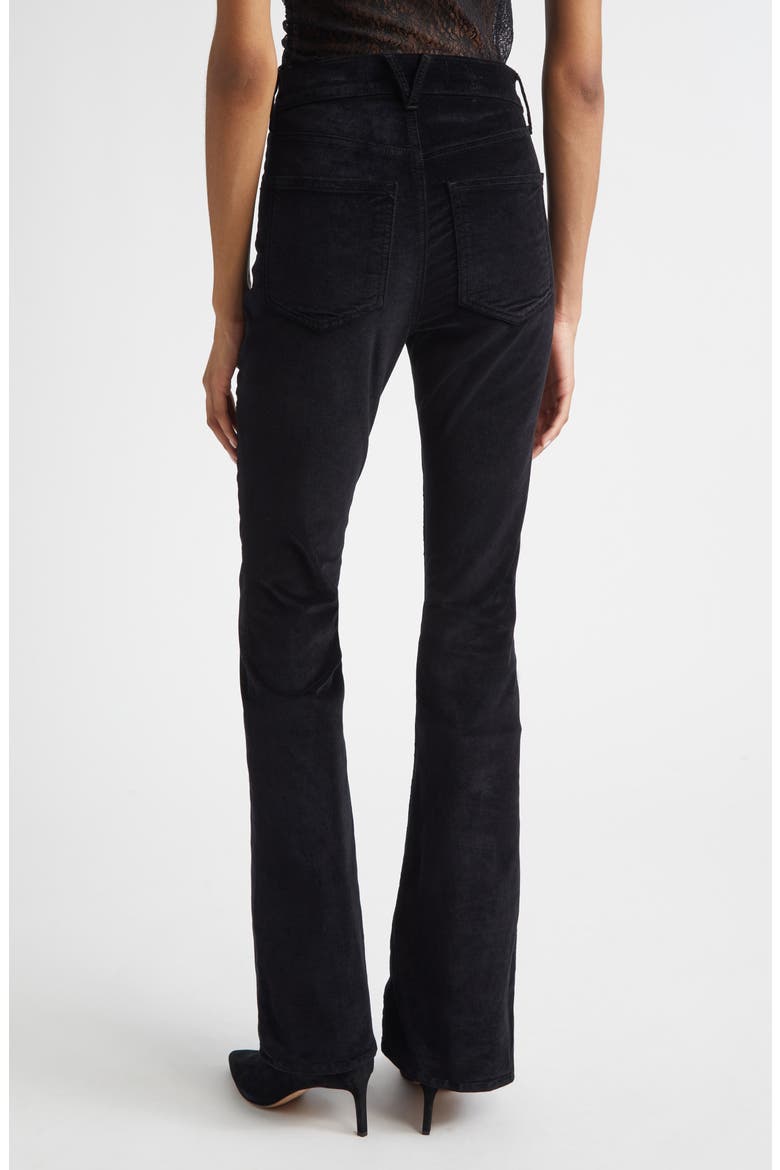 Beverly High Waist Skinny Flare Velvet Jeans, Alternate, color, BLACK