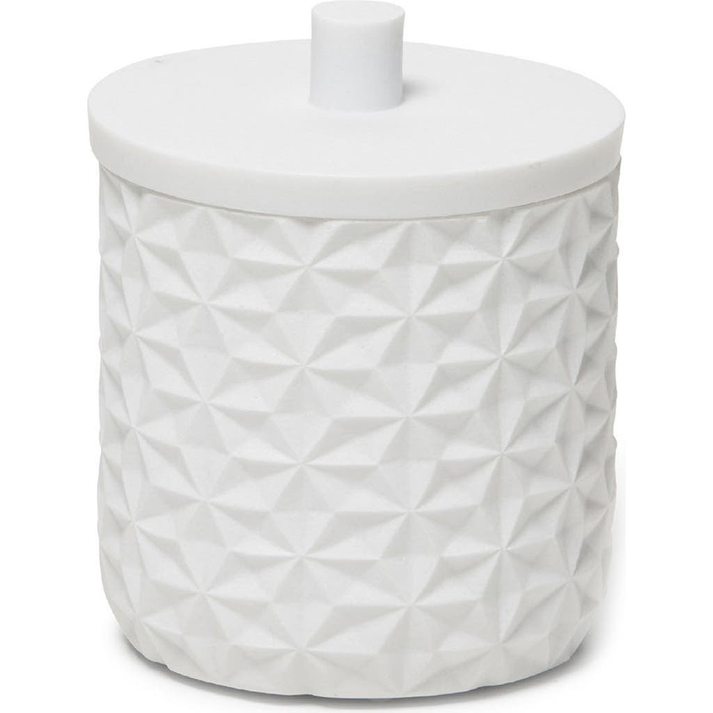 Roselli Trading Company Diamond Lidded Canister In White