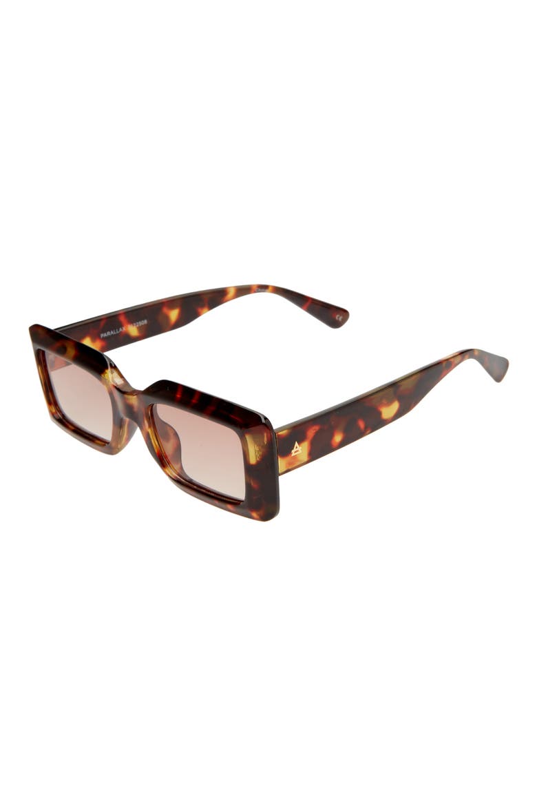 Parall 50mm Small Rectangular Sunglasses, Alternate, color, DARK TORT / BROWN GRAD