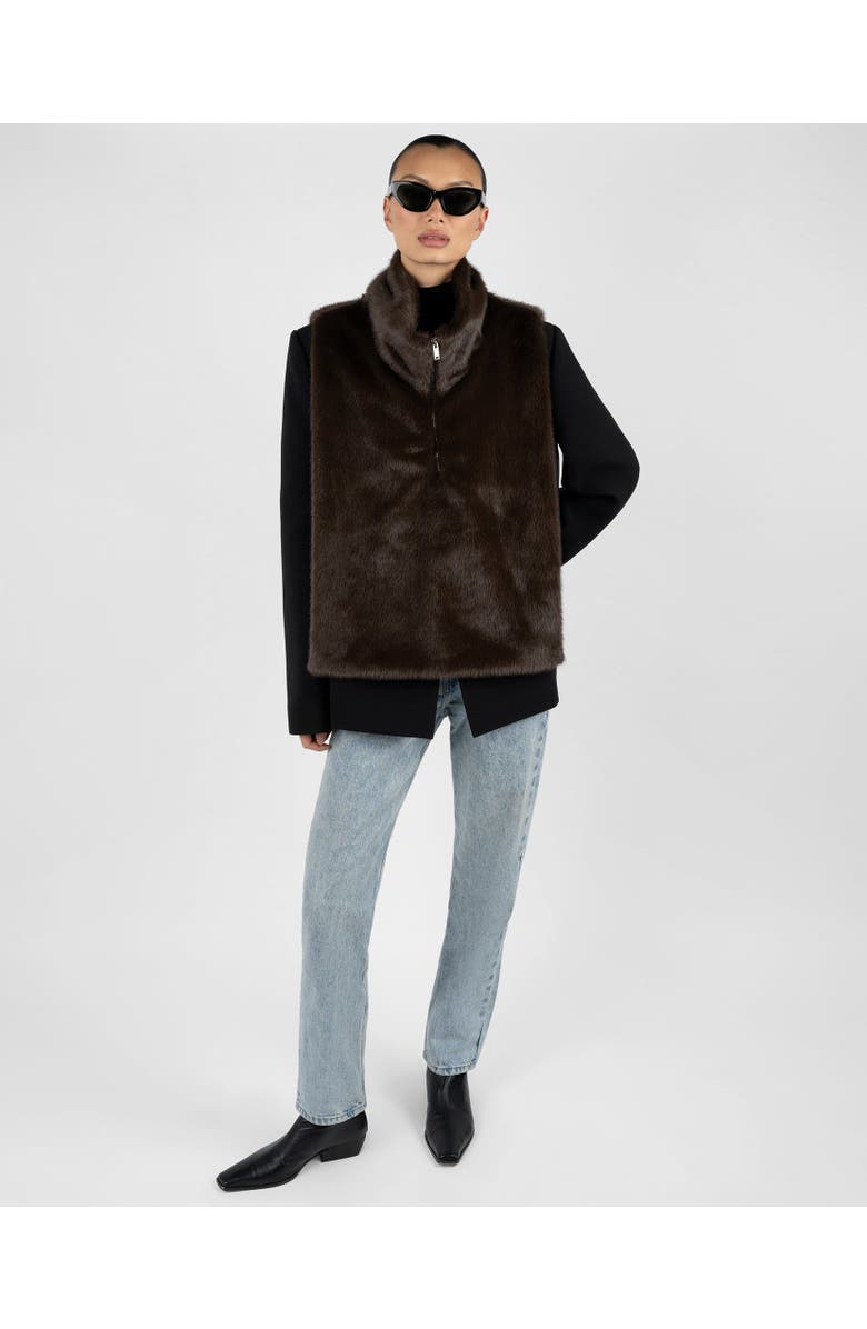 WeWoreWhat Faux Fur Mockneck Vest, Alternate, color,