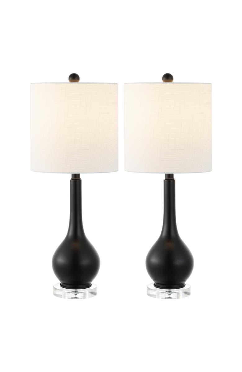JONATHAN Y Dylan 25" Metal/Crystal Teardrop LED Table Lamp, Alternate, color, Oil Rubbed Bronze