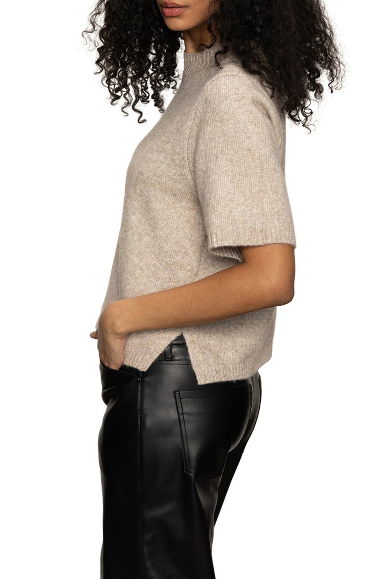 Short Sleeve Sweater, Alternate, color, HEATHER PEARL