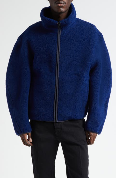 Logo Embroidered Couture Sleeve Fleece Jacket