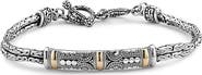 SAMUEL B. 18K Yellow Gold & Sterling Silver Filigree Bar Toggle Bracelet