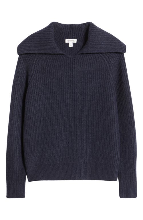 Nordstrom Rib Sailor Collar Sweater In Blue
