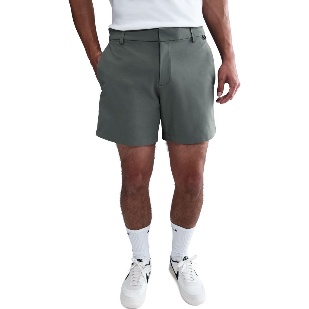 Nike 24.7 Perfectstretch Dri-fit Flat Front Shorts In Gray