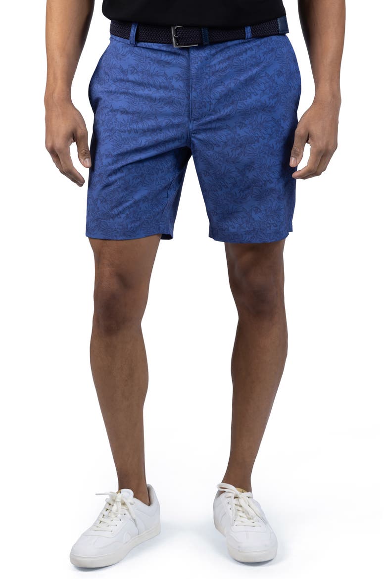Print Performance Shorts, Main, color, DENIM
