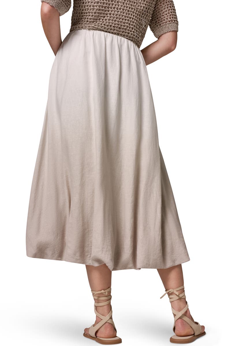 Donna Karan New York Dip Dye Bubble Hem Linen Blend Midi Skirt, Alternate, color, Sandstone