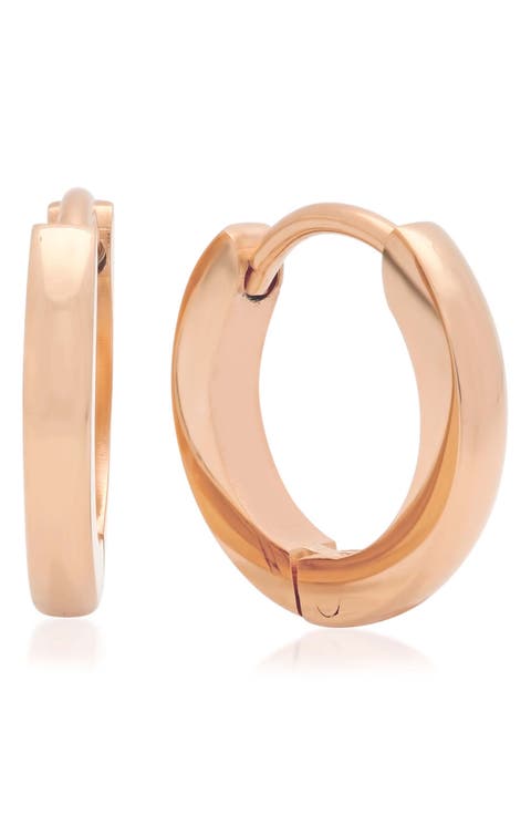 18k Rose Gold Plated Hoop Earrings