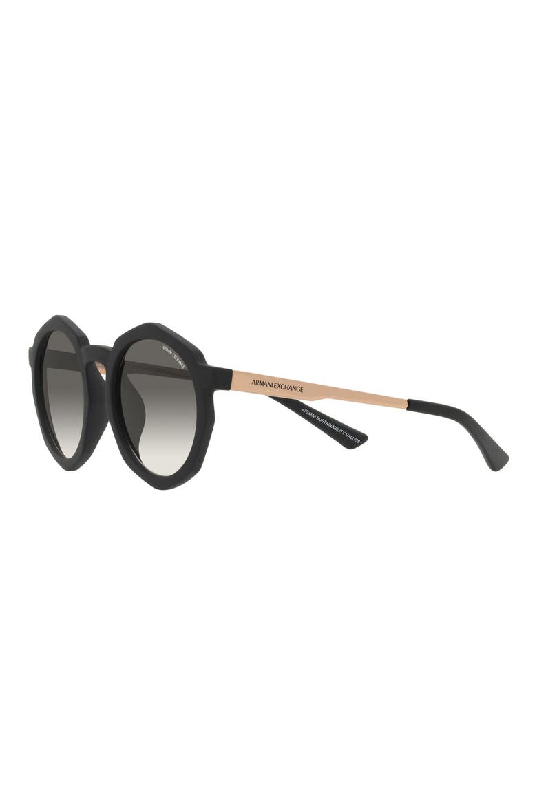 51mm Gradient Irregular Sunglasses, Alternate, color, MATTE BLACK