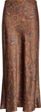 Veronica Beard Clover Bias Cut Silk Blend Skirt