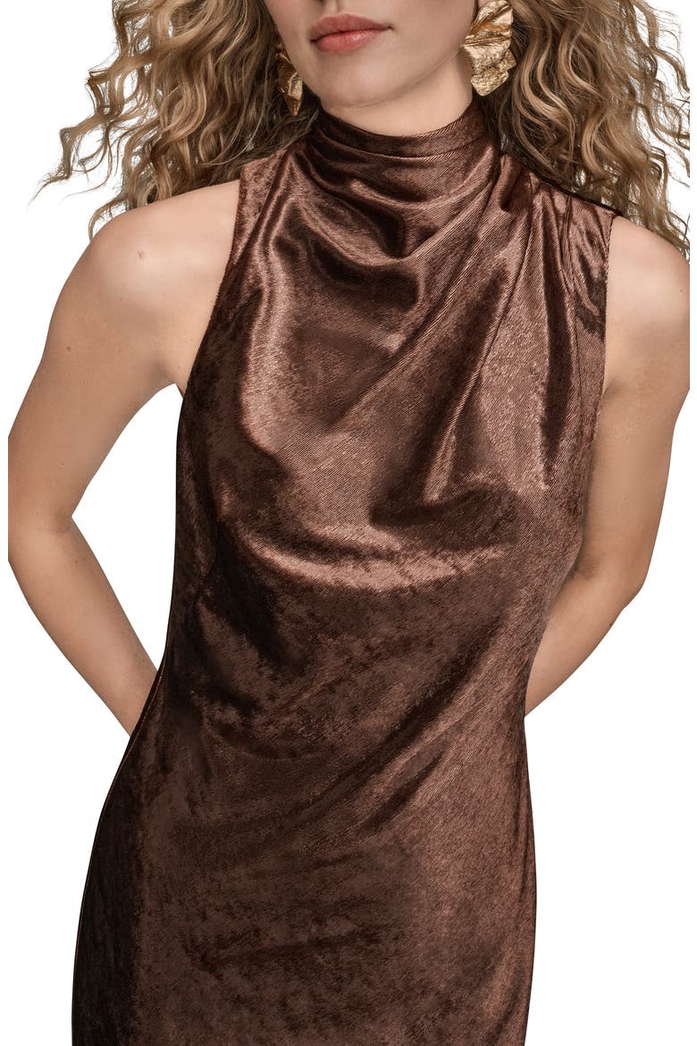 Sleeveless Satin Gown, Alternate, color, OXBLOOD