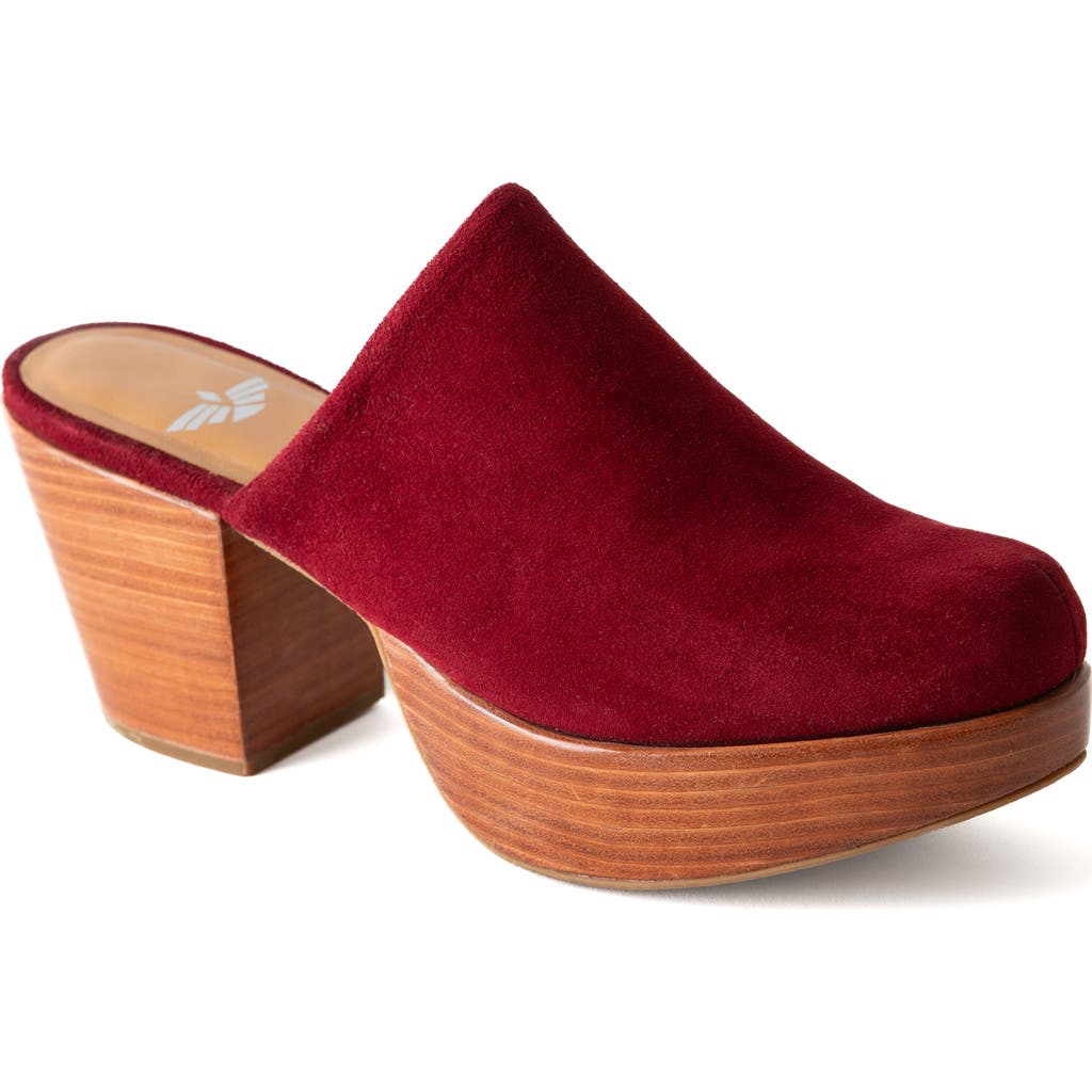 Fortress Ava Clog Mule In Burgundy Suede