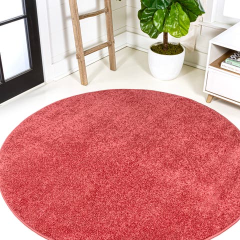 Haze Solid Low-Pile Round Area Rug