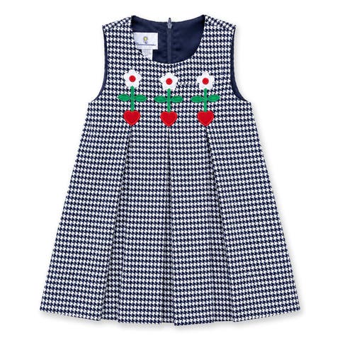 Houndstooth Jumper with Hearts & Flowers