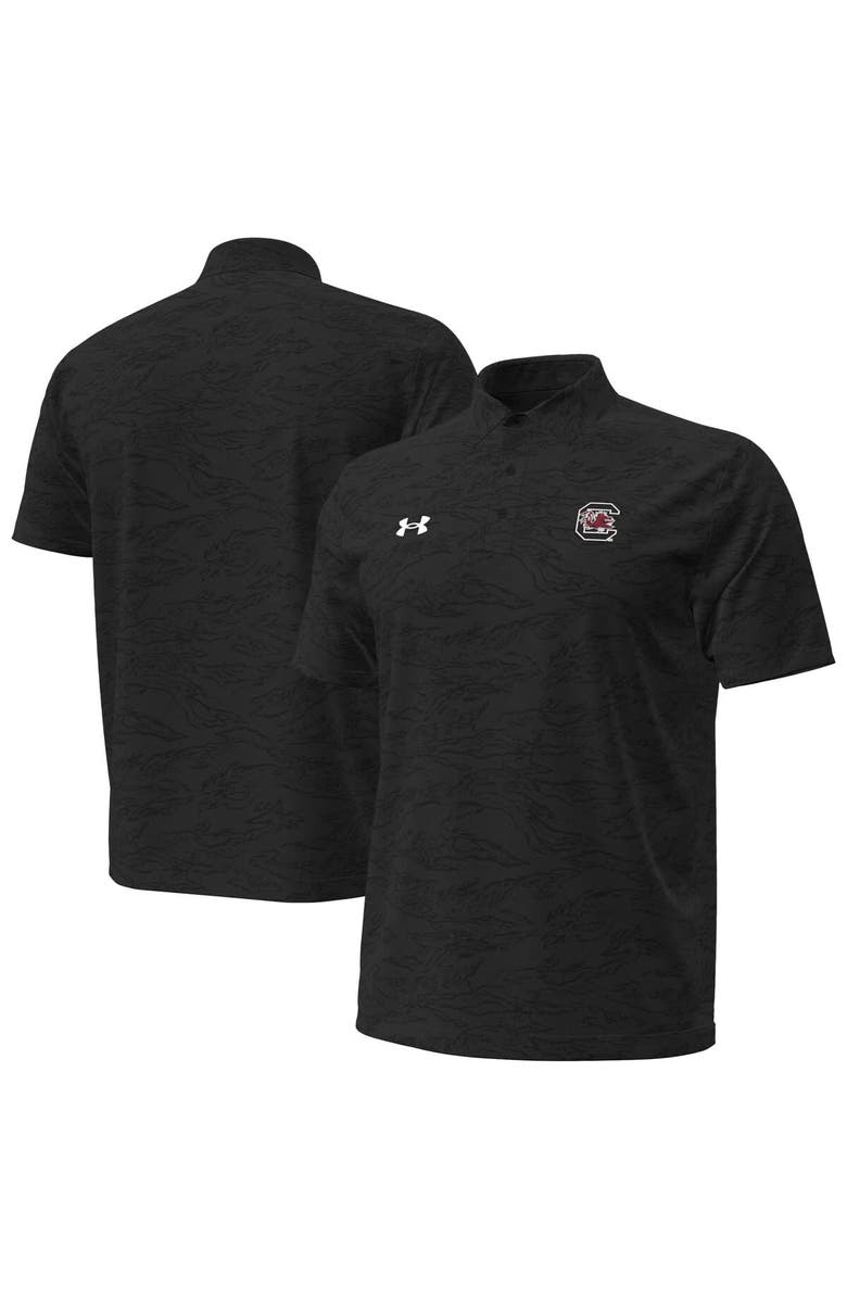 Under Armour Men's Under Armour Black South Carolina Gamecocks Drive Camo Jacquard Polo, Main, color, Black