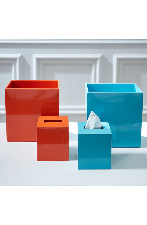 Jonathan Adler Lacquer Tissue Box In Robin's Egg Blue