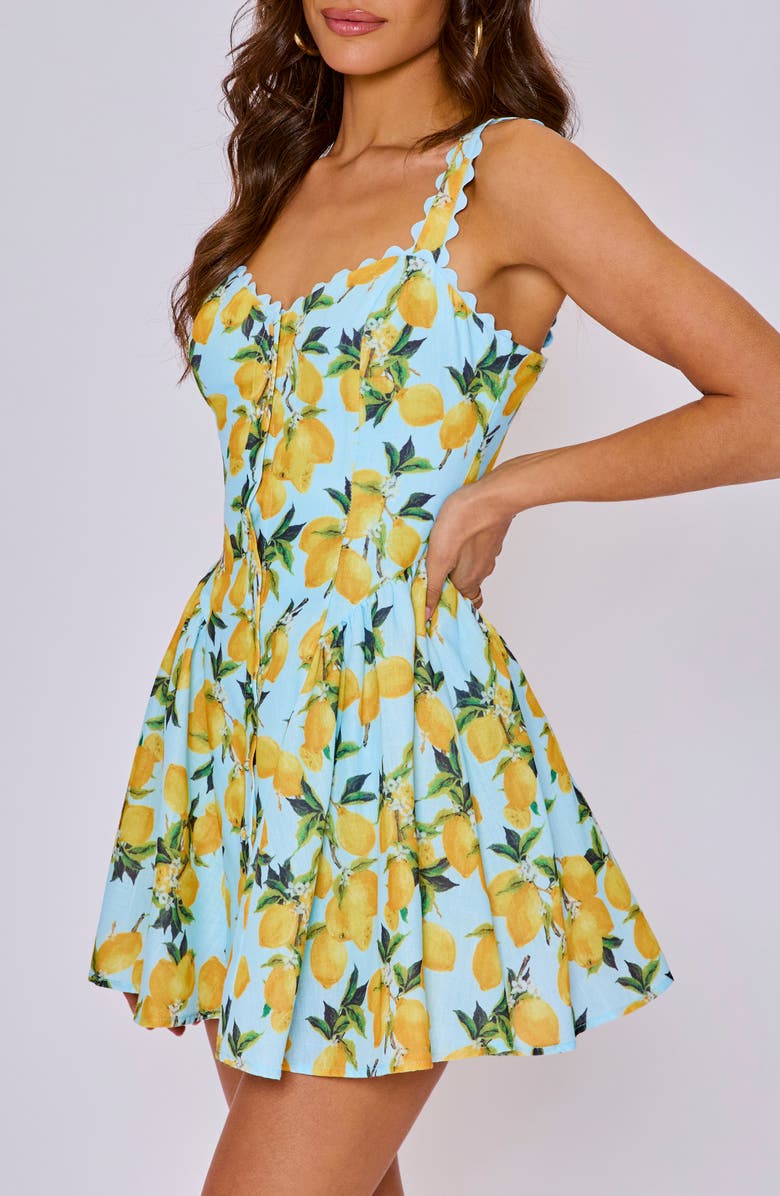 VICI Collection Camille Lemon Print Minidress, Alternate, color, 