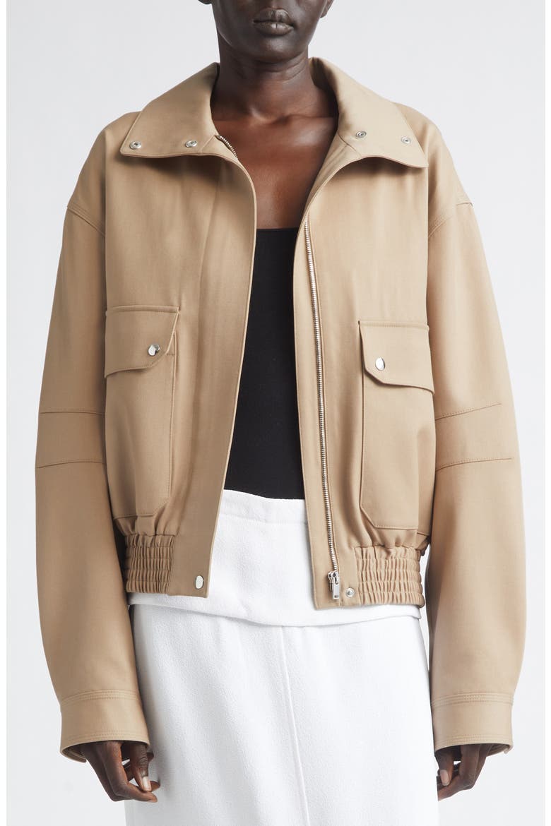 Aviva Wool Blend Gabardine Jacket, Alternate, color, KHAKI