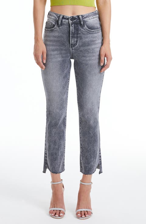 【YOURNUS】Marble Gray Crop Denim Pants Women's Grey Cropped Jeans | Nordstrom