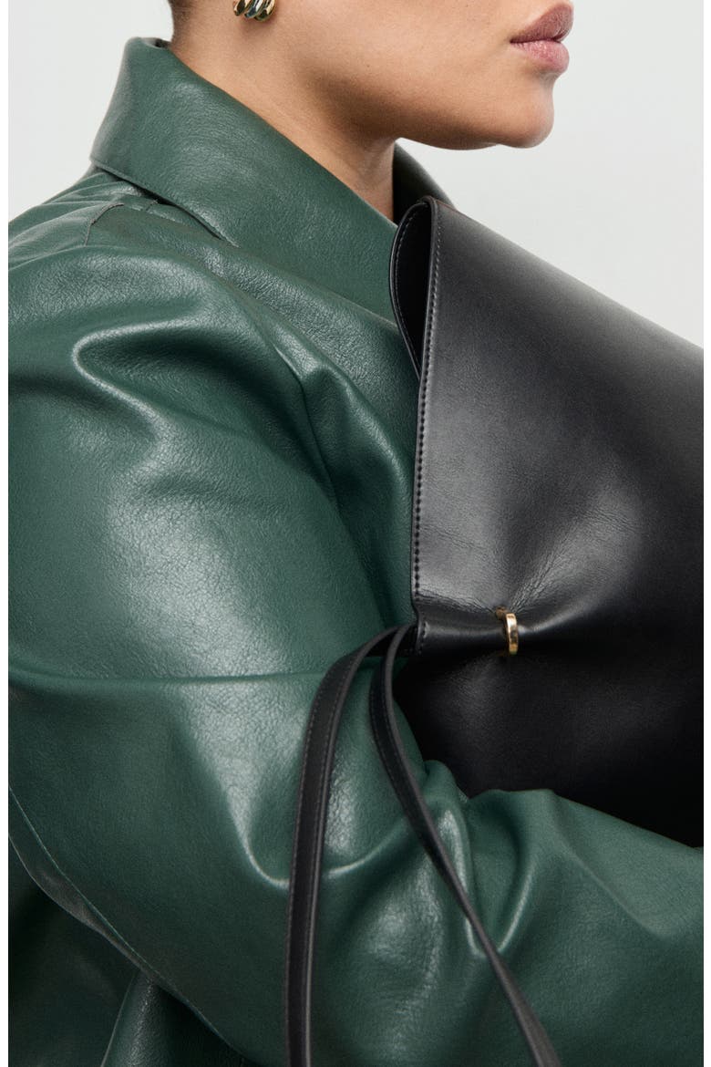 Sabina Faux Leather Jacket, Alternate, color, GREEN