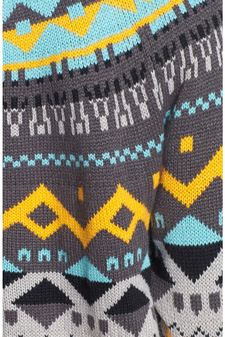 Back Zip Fair Isle Cardigan, Alternate, color, ROUNDABOUT GREY- CLAY