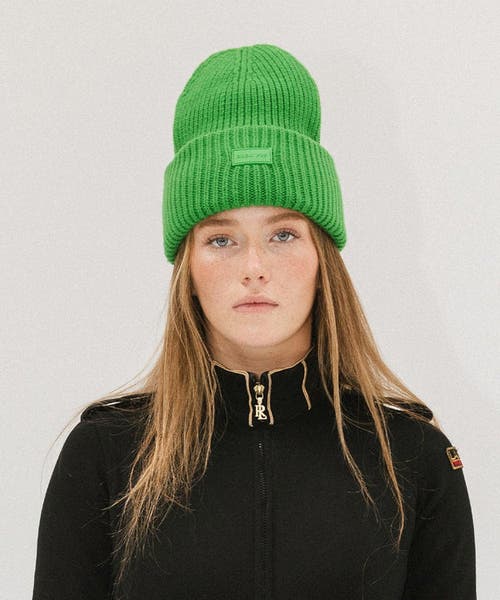 Gigi Pip Gigi Merino Wool Chunky Ribbed Beanie In Evergreen