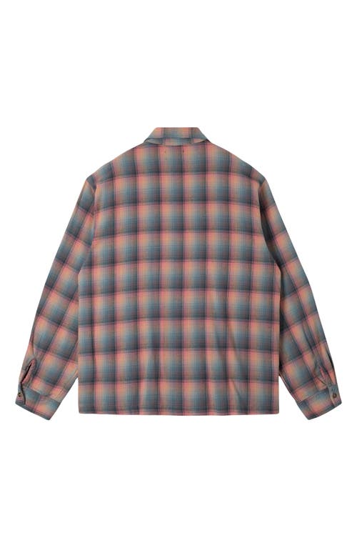 Stan Ray Plaid Zip Shirt Jacket In Pink/teal Plaid