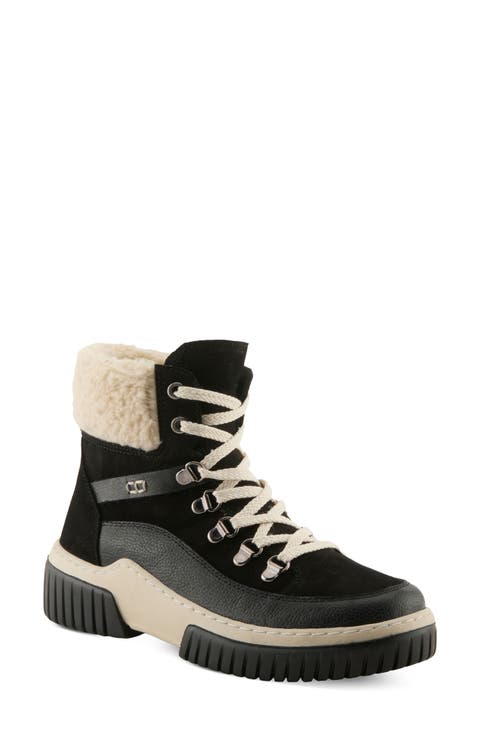 Winterlyn Leather Boot with Genuine Shearling Trim