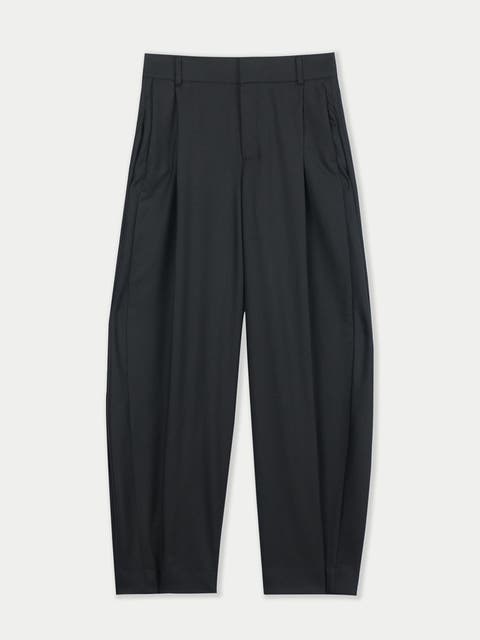 Barrel-leg Cashmere Pants
