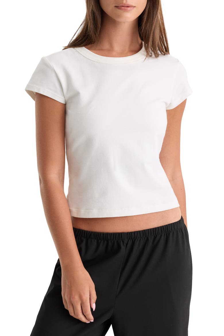 The Cap Sleeve Tee, Main, color, WHITE001
