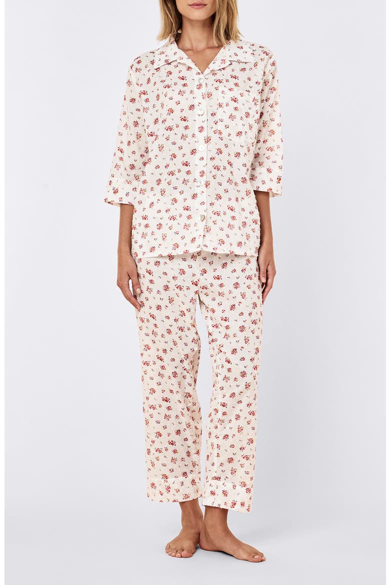 Swiss Dot Crop Pajamas, Main, color, POSY FLORAL