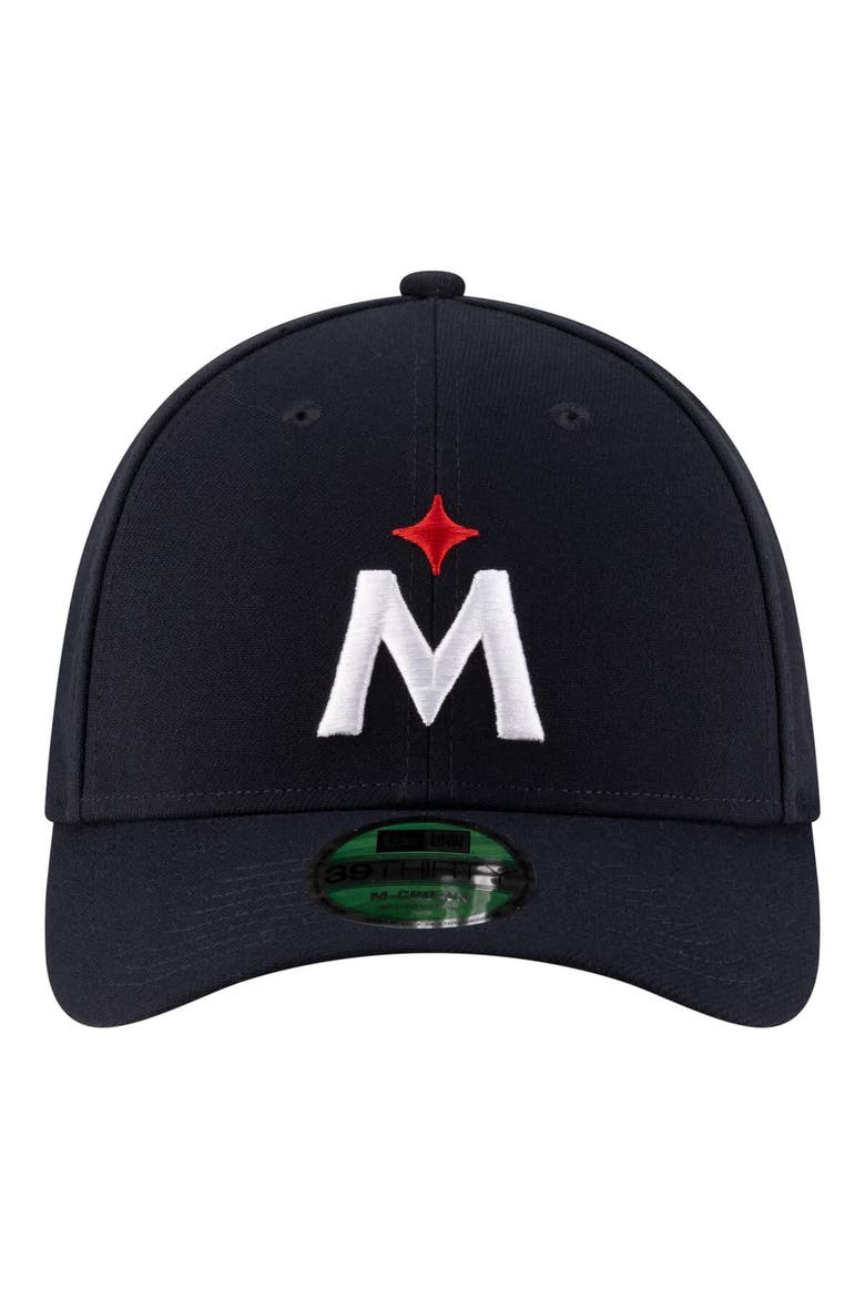 Men's New Era  Navy Minnesota Twins Player Replica 39THIRTY M-Crown Flex Hat, Alternate, color, Navy