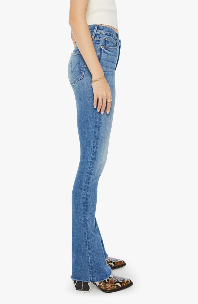 MOTHER Runaway Frayed Hem Skinny Flare Jeans, Alternate, color,