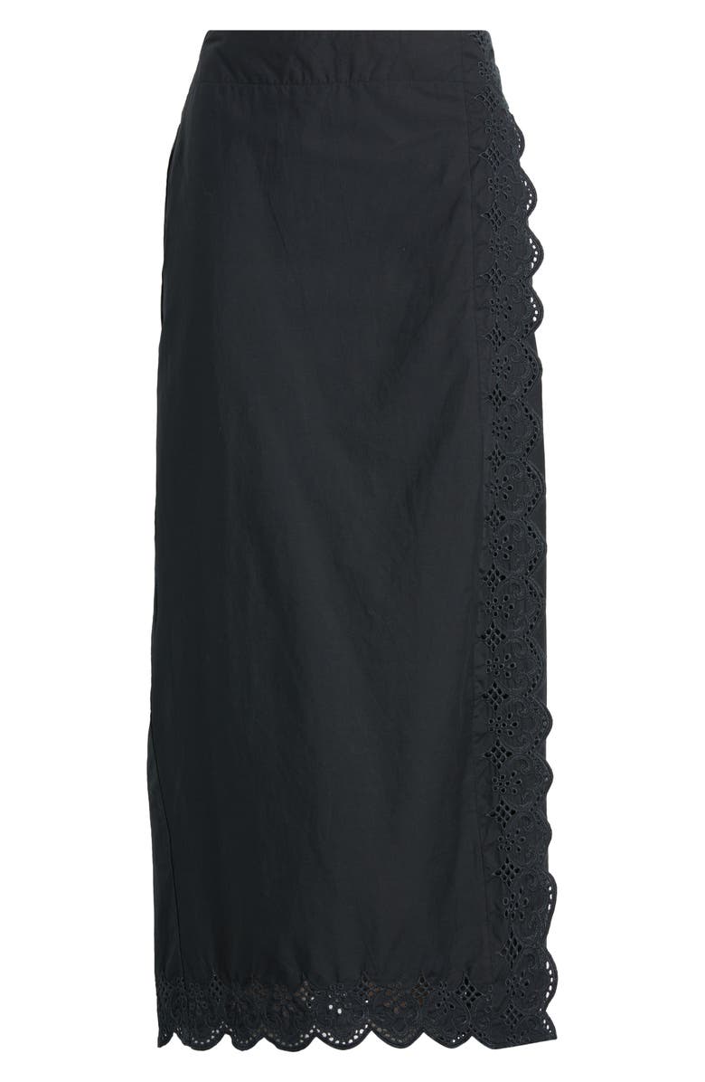 MANGO Luisa Embroidered Midi Skirt, Alternate, color, Black