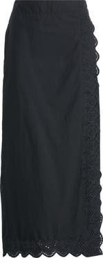 MANGO Luisa Embroidered Midi Skirt