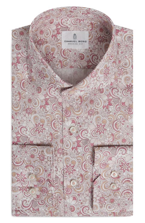 Modern Fit Dobby Luxury Cotton Dress Shirt