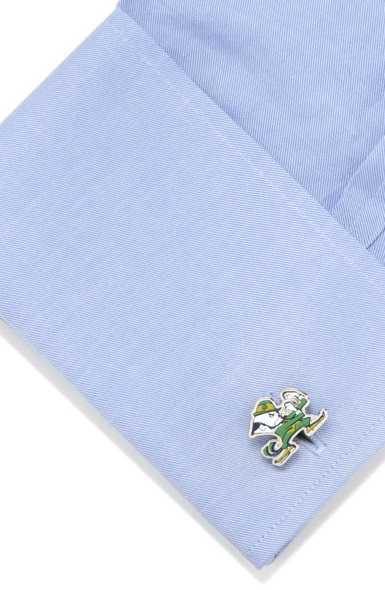 Cufflinks, Inc. University of Notre Dame Cuff Links, Alternate, color, Notre Dame Leprechaun
