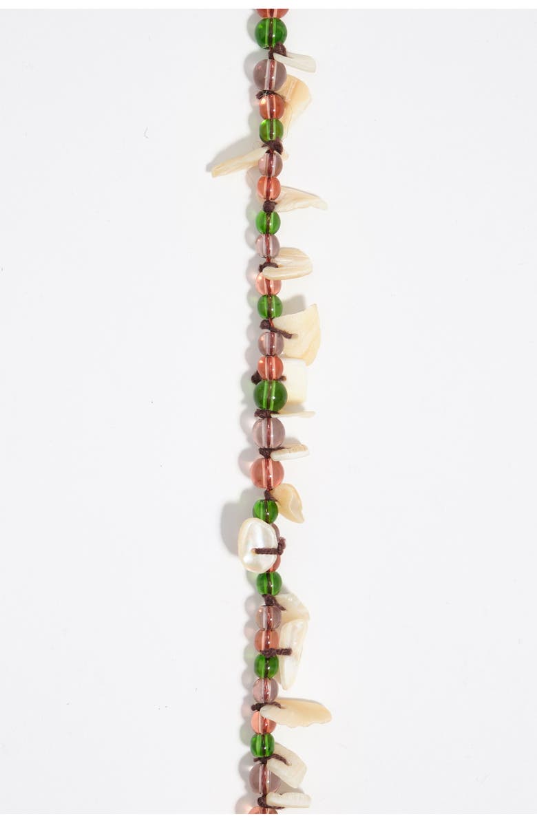 Bimba y Lola Beads And Mother-Of-Pearl Seashell Necklace, Alternate, color, Green
